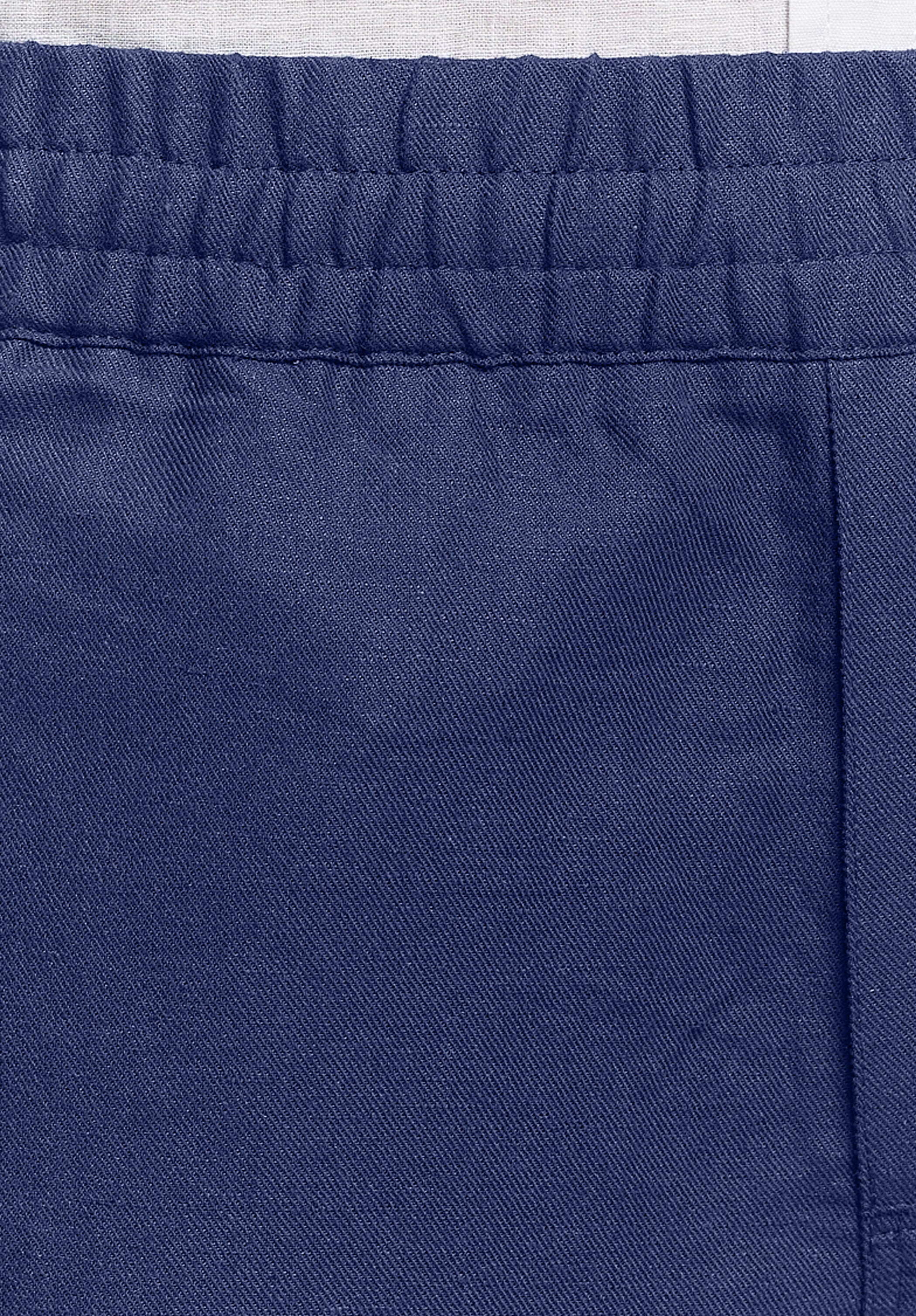 Indigo Cotton Linen Shorts