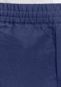 Indigo Cotton Linen Shorts