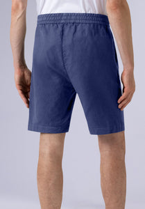 Indigo Cotton Linen Shorts