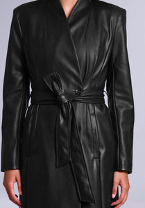 LUXE LEATHER WRAPCOAT