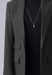 blue wool single breasted-blazer